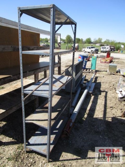 Gray metal shelving unit 5 shelves