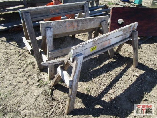 3 -Wooden sawhorses