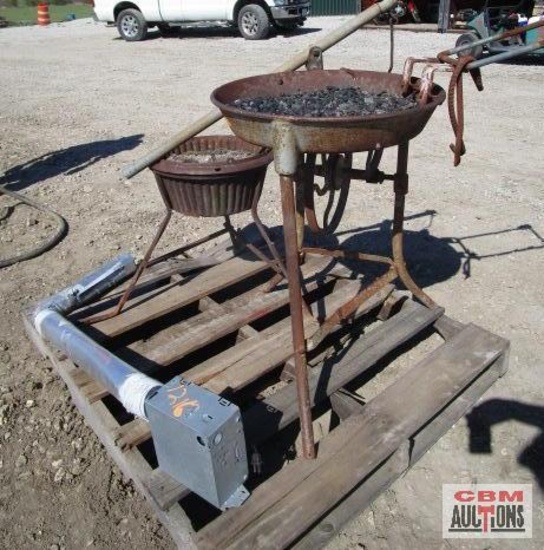 Coal pot with coal forge and electric fan