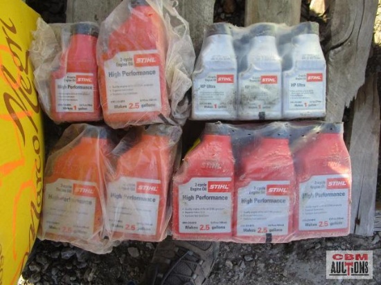 Box of 2 cycle oil 12 - 6.4 oz bottles and 8 - 2.6 oz bottles
