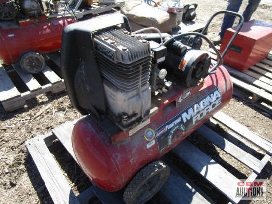 Coleman powermate...25 gal portable rolling air compressor, 4 1/2hp, S#W0500055