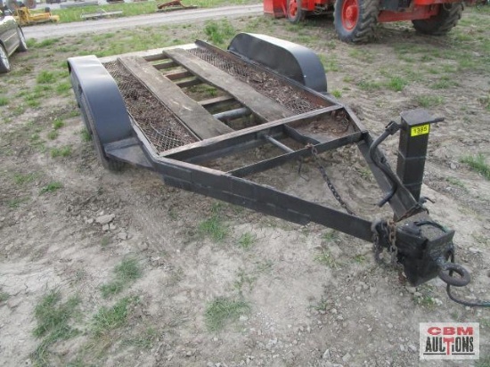 1982 66"x 11' Homemade flatbed tilt trailer, tandem axle, pintle hitch, Vin# DRXB77655MO
