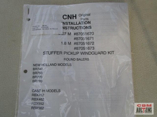Case New Holland Stuffer Pickup Windguard Kit for Round Balers