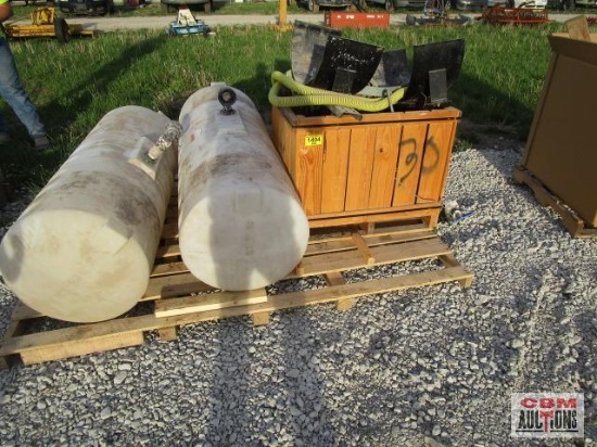 Pair of saddle tanks, mounting brackets and electric...solenoids