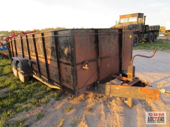 Landscape trailer 84"x18' with metal sides, BROKE AXLE, No title off road use only