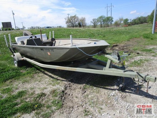 2003 Crestline...flat bottom aluminum fishing boat with 2001 Rolco trailer and 1971 Mercury 80 hp