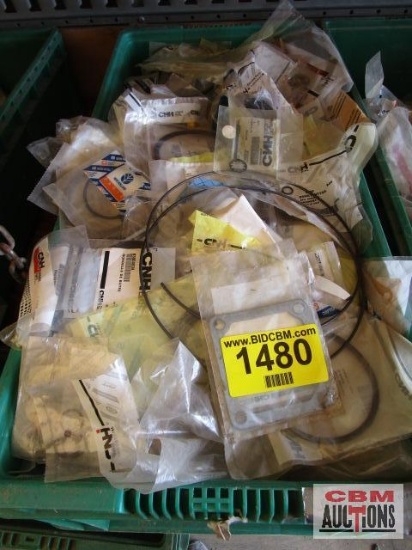 Large assortment of Case New Holland gaskets, O-rings and seals new in packages with part numbers.