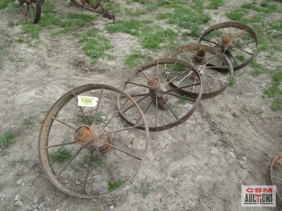 4- Antique steel wheels