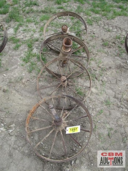 4- Antique steel wheels