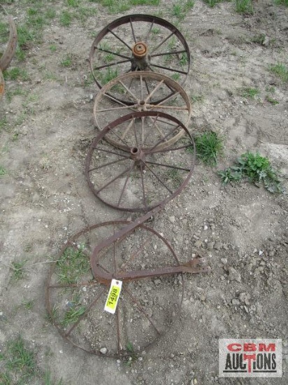 4- Antique steel wheels