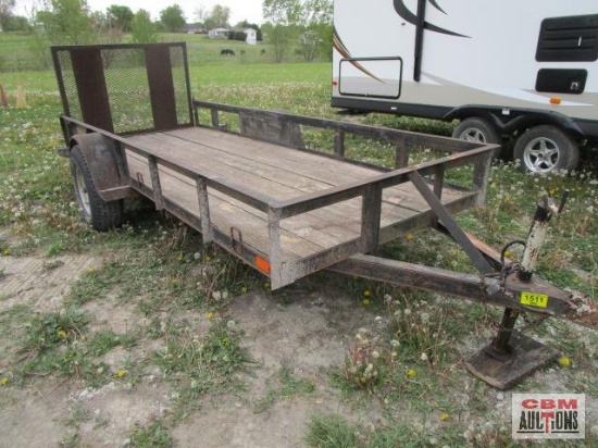 2018 Homemade single axle 60"x13' trailer with flip up gate ramp, Vin # DRXMVB00035978MO