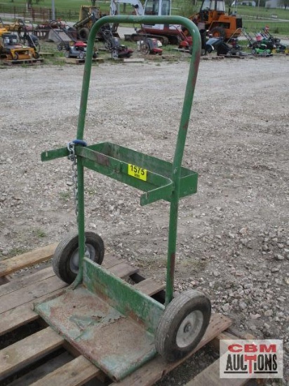 Cutting torch bottle rolling cart - green