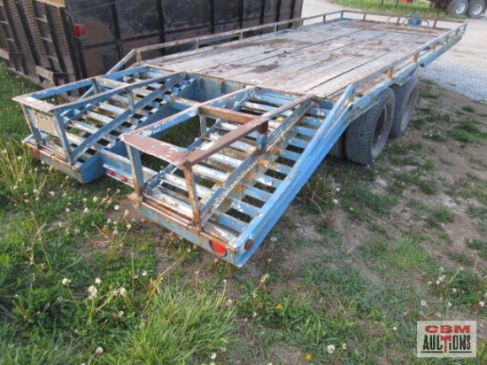 1995 Homemade tag trailer 92"x18' +4.5' dovetail with ramps, adjustable pintle hitch, air brakes