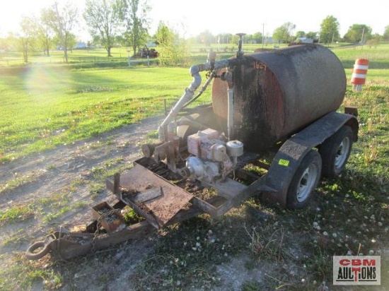 Tar Tank Trailer with 8hp Briggs & Stratton Industrial Commercial Engine, Roper Pump Serial