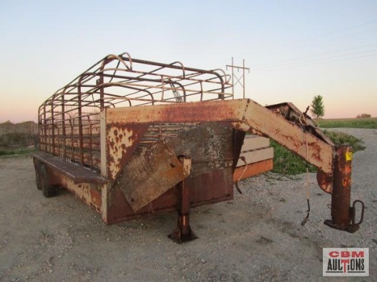 1973 Dugan Gooseneck livestock trailer 6'x20' Vin# JD73-45-1, 2- tires must be replaced before you