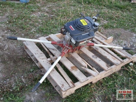 General 2 - man gas post hole digger drive unit, 5hp Honda, runs...