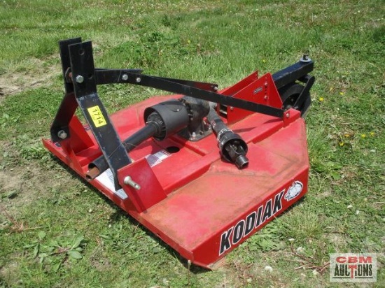 New Kodiak 4' SD brushhog mower, 3pt cat 1, 540 pto, S# 196878, pto in office