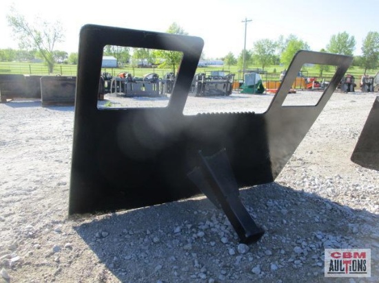 Extreme heavy duty trailer spotter with 2" receiver, 5/16" skid steer quick attach backing