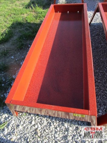 Steel cattle livestock feed bunk 30" x 90" x 7" deep with 3 drain holes on each end, 14 ga bottom