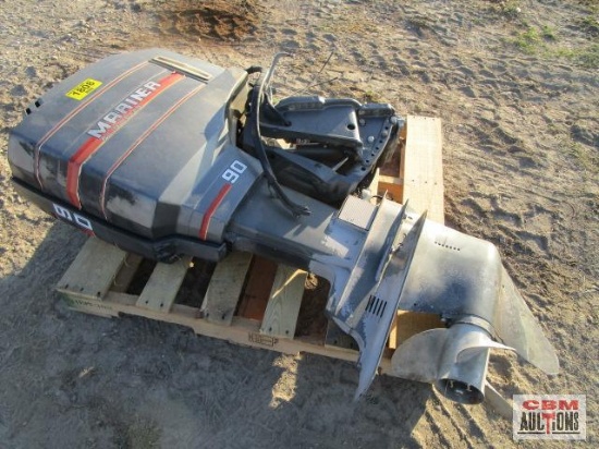 1988 Mercury mariner 90 hp oil injected outboard boat motor with title, condition unknown