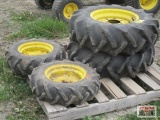 John Deere Ag tires and wheels, fluid filled for JD 755, 855, 955