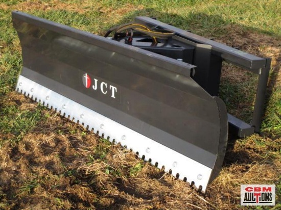New JCT 72" skid steer power angle dozer blade, serrated cutting edge with hoses & couplers...