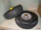 (2) 4.10/3.50-4 nylon pneumatic tires on rims, appear unused *3