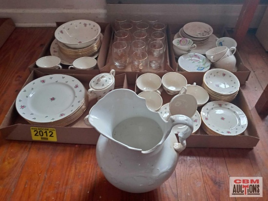 China, glassware, and pitcher