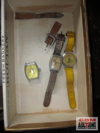 Disney Snow White Dopey wrist watch, Disney Mickey Mouse wrist watch, Roy Rogers wristwatch... *See