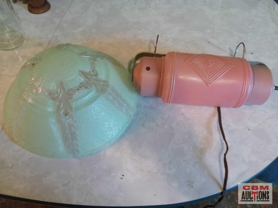 Pink lamp and green lampshade *2