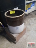5-gallon stoneware crock, butter stamps, stool with handle so you can reach the sink without getting