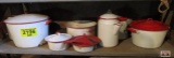 Contents of shelf: enamelware *3