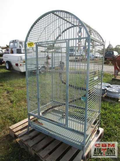 Bird cage 36"x25'x66" missing castor and 1 bent leg
