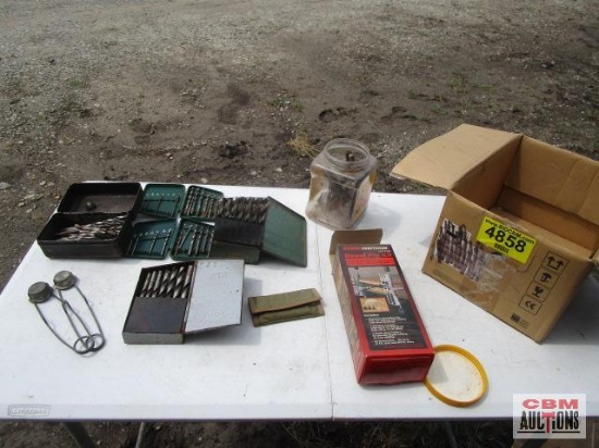 Box of assorted drill bits and drill bit sets