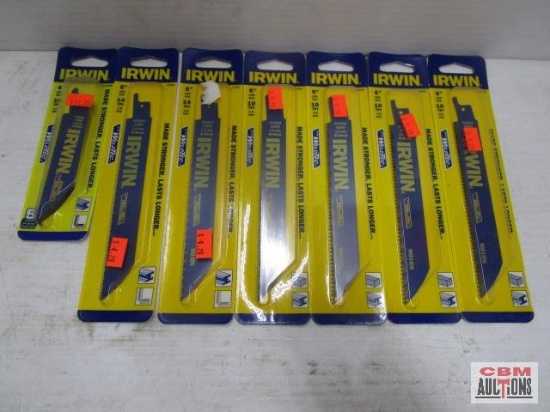 Assorted Irwin reciprocating saw blades, wood and metal