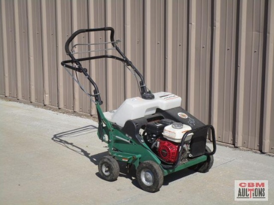 Billy Goat AE401H 19" Self propelled lawn aerator, Honda engine with water tank S#50718009 runs