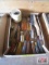 Flat of screwdrivers, wire brush and misc *C