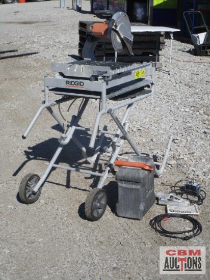 Rigid 10" tile saw, 120 volt, with rolling stand, M#R4010, S# BK100510089 runs *E
