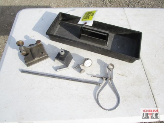 Dial indictor with base, machinist...caliper and tool tray *D