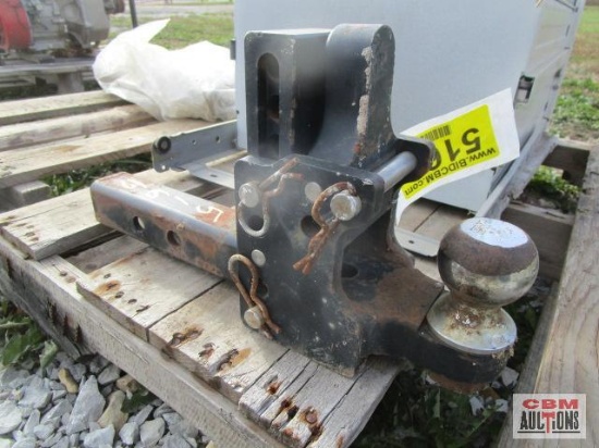 B&W adjustable 10K 2 5/16" trailer ball with pintle hitch combo
