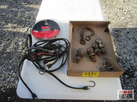 Bungee cords, wire, trailer balls amd twisted clevis *C