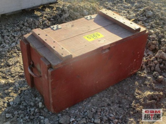 Vintage wood crate ammo storage box