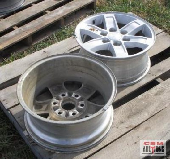 2-17" Aluminunm wheels, 6 bolt, GMC on caps