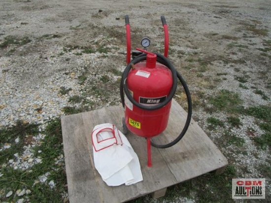 King pressurized abrasive sand blaster with hood. (Hood in office)