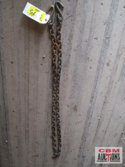 Pair of trailer safety chains with quick link