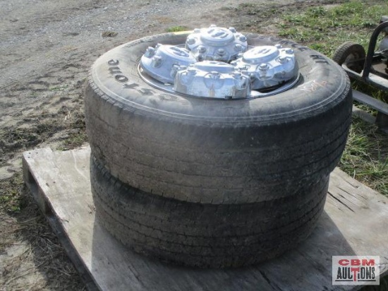 Tires,wheels, hubcaps Dodge hubcaps, four Firestone LT275/70R18 tires, two, wheels are 8 lug pattern