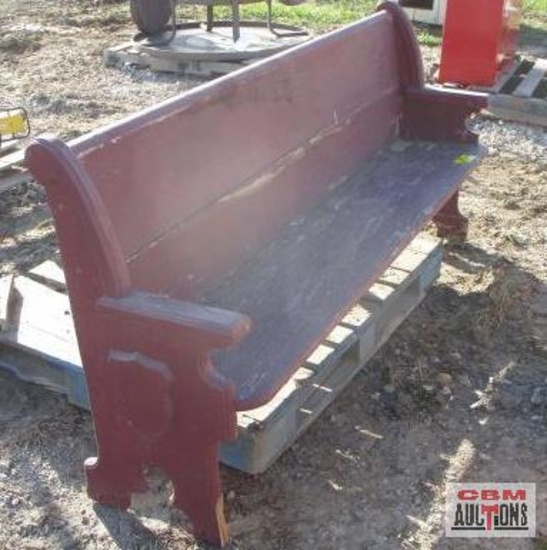 6' Church pew with support damage