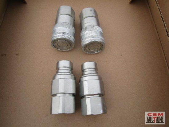 2 Sets of skid steer hydraulic hose quick couplers 2 female & 2 male for 1/2" npt pipe thread