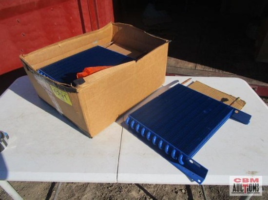 4 blue radiator coolers