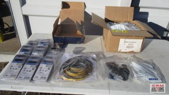 Brads, Belden weather cap assemblies, weather stripping